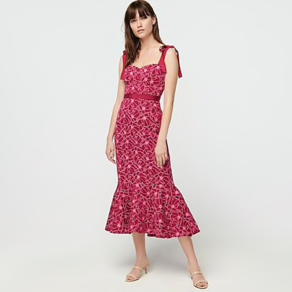 J. crew eyelet lace midi dress size 8 NWT